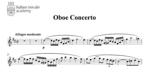 Sheet music oboe concerto in d major, op. 144