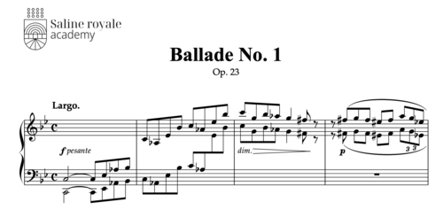 Sheet music ballade no. 1 in g minor, op. 23