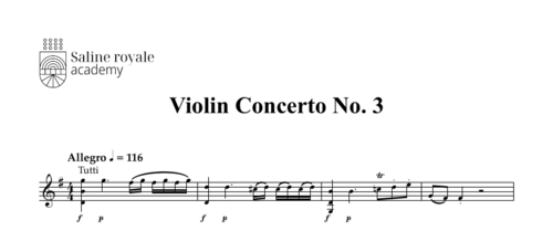 Sheet music violin concerto no. 3 in g major