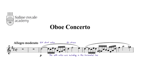Sheet music oboe concerto, trv 292, 1st movement