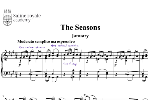 Sheet music the seasons, op. 37b, january, february, march
