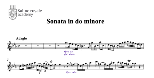 Sheet music oboe sonata in c minor, rv 53, 1st & 2nd movement