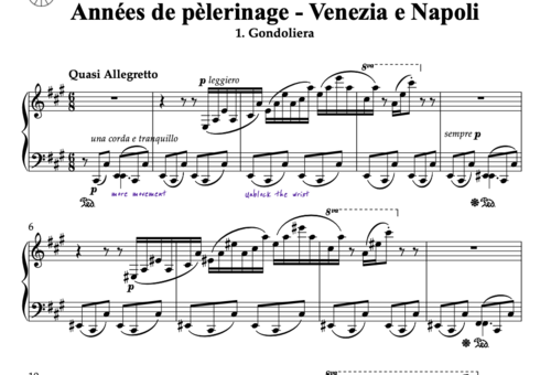 Sheet music années de pèlerinage venezia e napoli