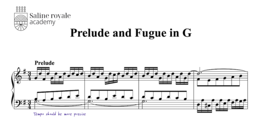 Sheet music prelude & fugue in g major