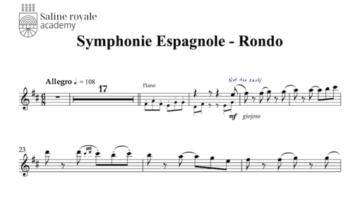 Sheet music symphonie espagnole, 5th movement