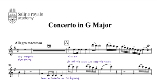 Sheet music flute concerto in g major, 1st movement