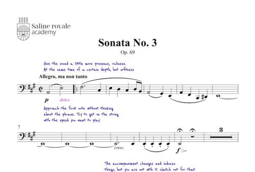 Sheet music cello sonata no. 3, op. 69, 1st movement