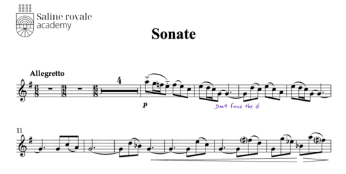 Sheet music sonata in g major for violin and piano