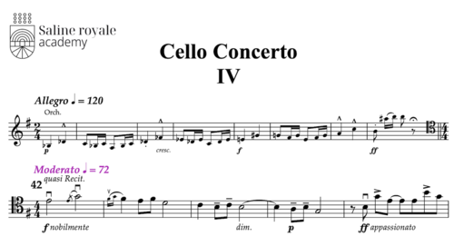 Sheet music cello concerto, 4th movement, op. 85