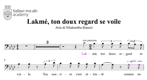 Sheet music lakmé, nilakantha's aria (ton doux regard se voile)