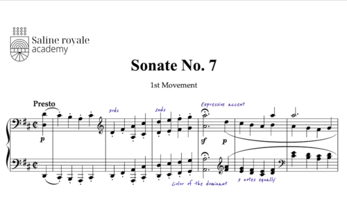 Sheet music piano sonata no. 7, op. 10