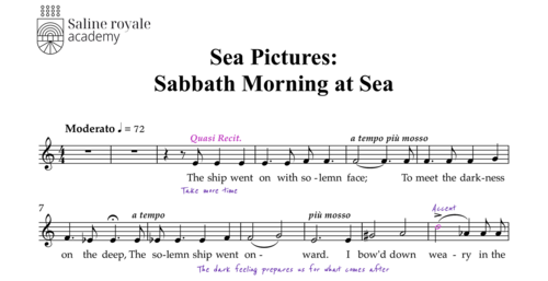 Sheet music sea pictures, op. 37: no. 3, a sabbath morning at sea